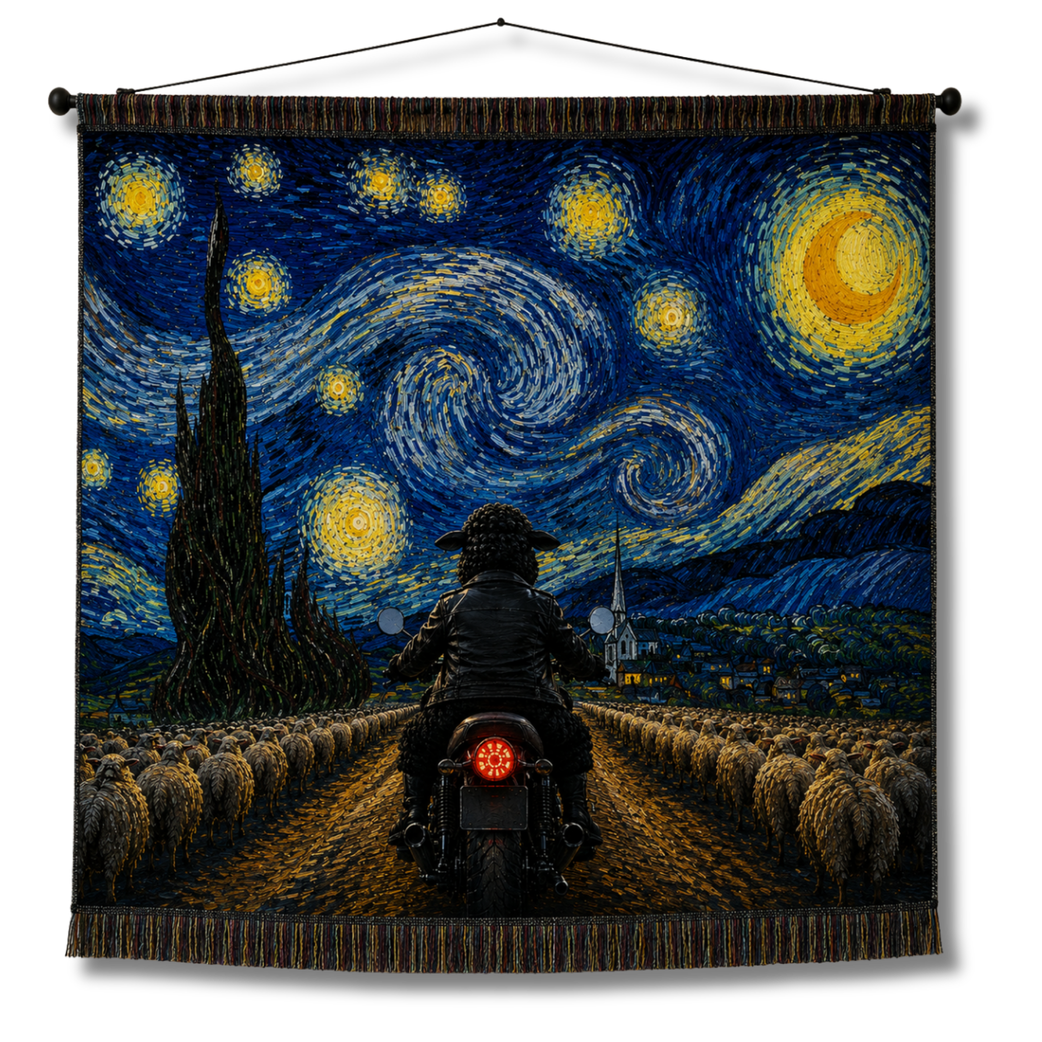 Motorcycle Black Sheep Wall Hanging
