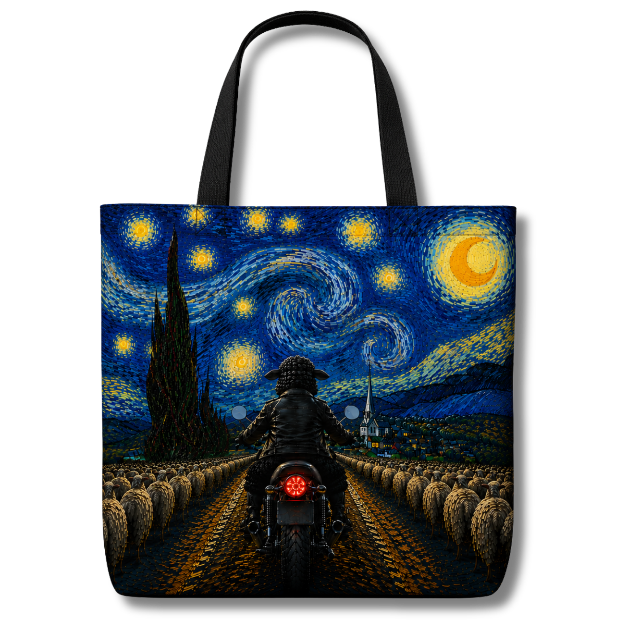 Motorcycle Black Sheep Tote Bag